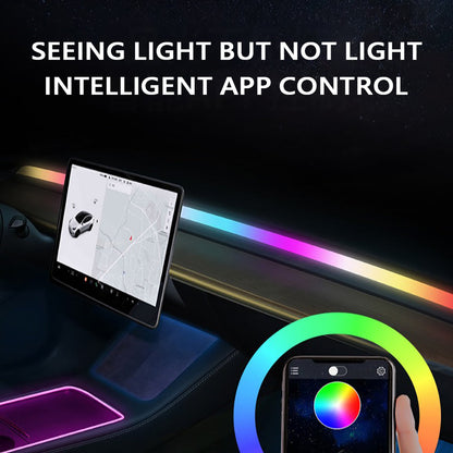 Tesla Model 3/Y 2021-2023 Interior Chasing Led Light Strips - Dashboard, Console, And Rear Vent/Charge Platform