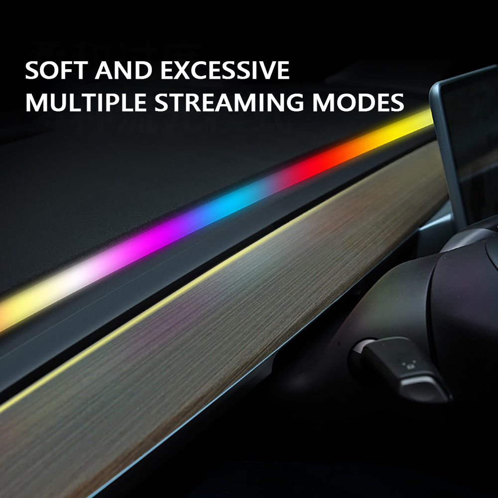 Tesla Model 3/Y 2021-2023 Interior Chasing Led Light Strips - Dashboard, Console, And Rear Vent/Charge Platform