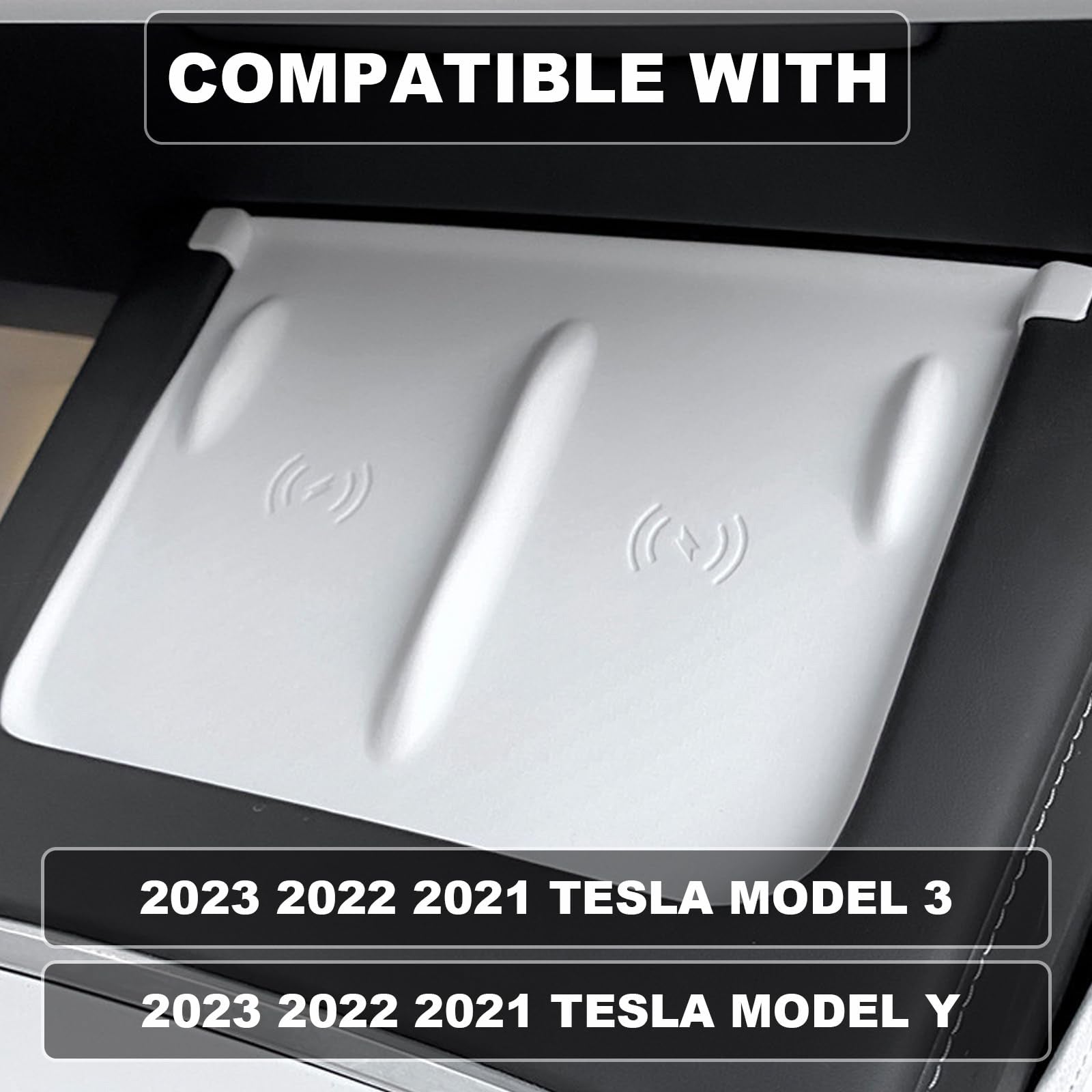 Tesla Model 3/Y Center Console Wireless Charging Pad Anti-Slip Silicone Cell Phone Pad