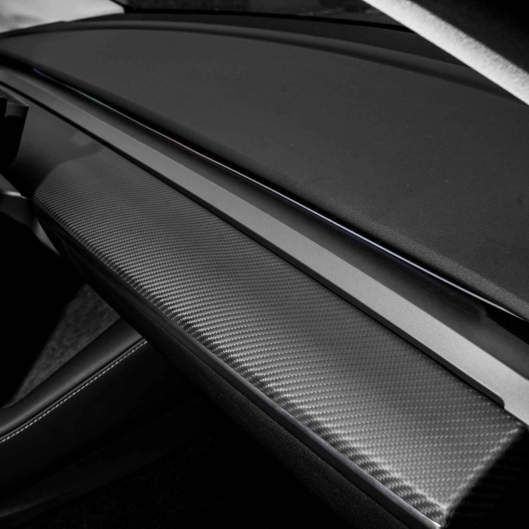 Tesla Model 3 / Y Dashboard Cover Carbon Fiber Interior Mods