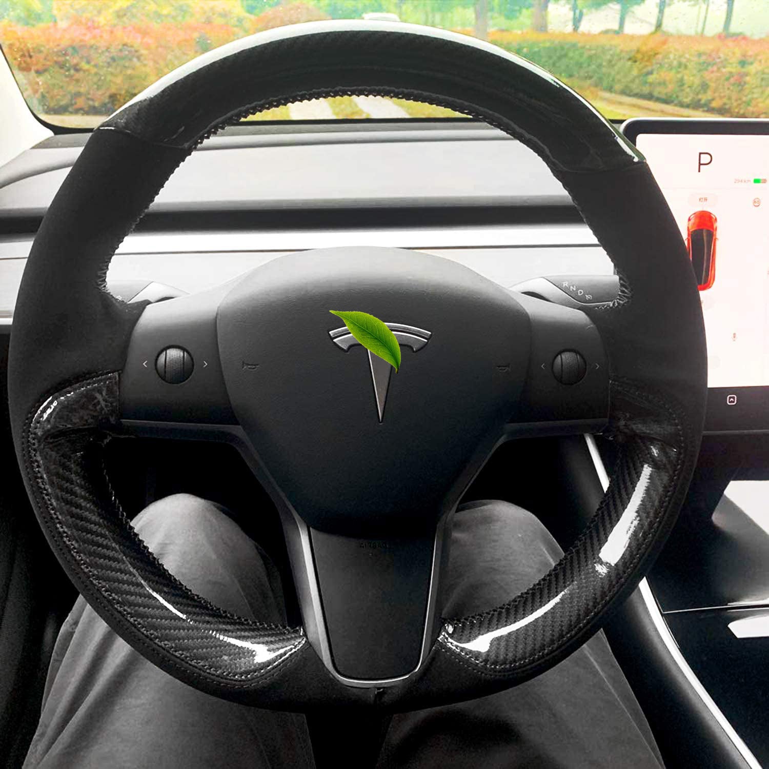 Tesla Model 3 /Y Genuine Leather Steering Wheel Cover
