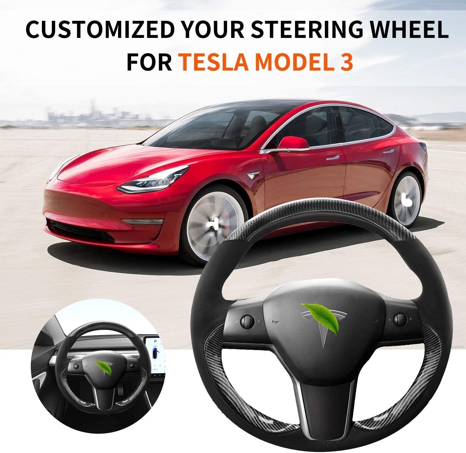 Tesla Model 3 /Y Genuine Leather Steering Wheel Cover