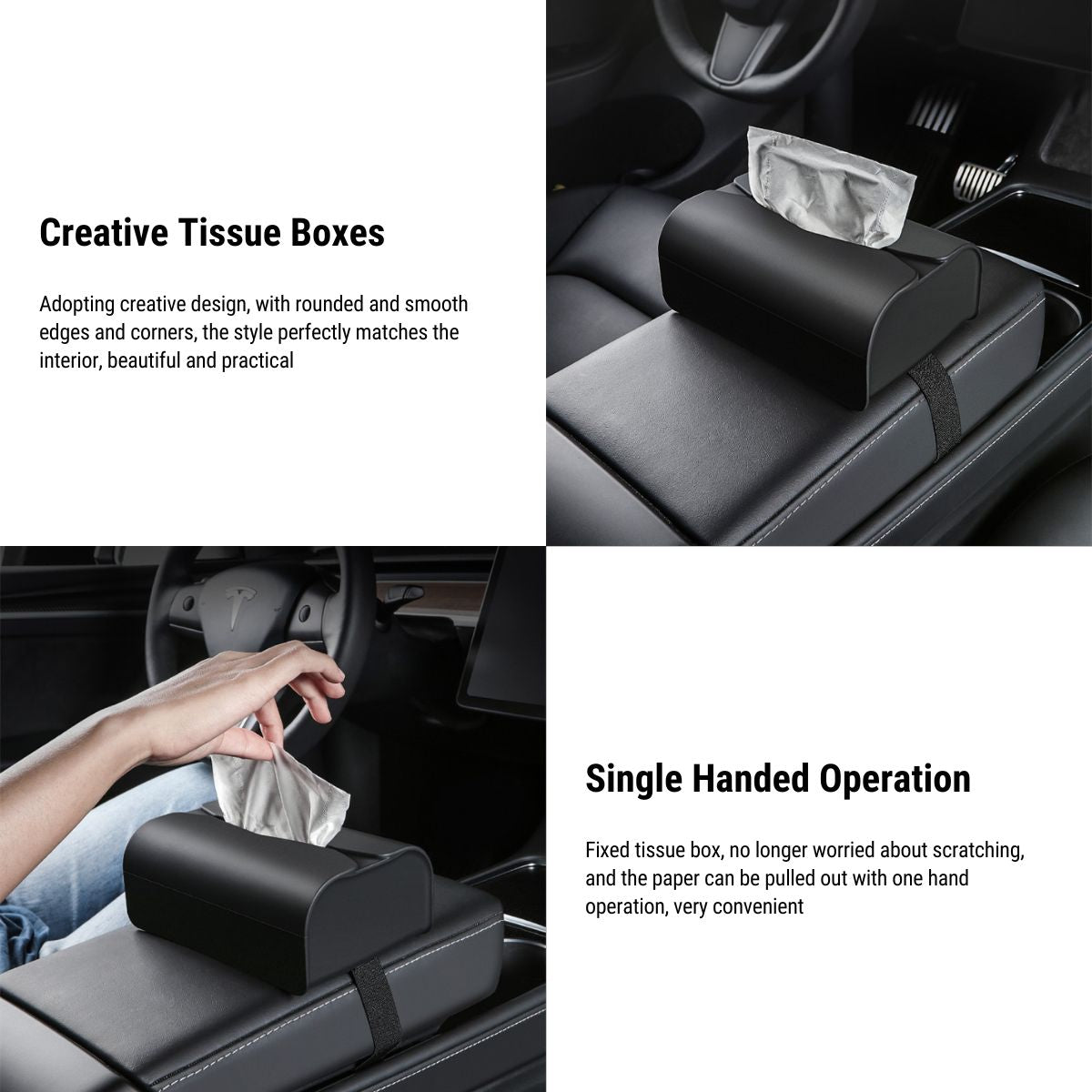 Tesla Model 3/Y/S/X Tissue Holder Silicone Tissue Box Cover