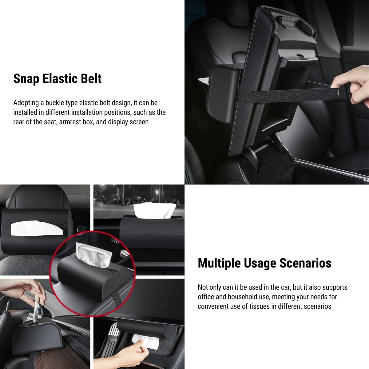 Tesla Model 3/Y/S/X Tissue Holder Silicone Tissue Box Cover