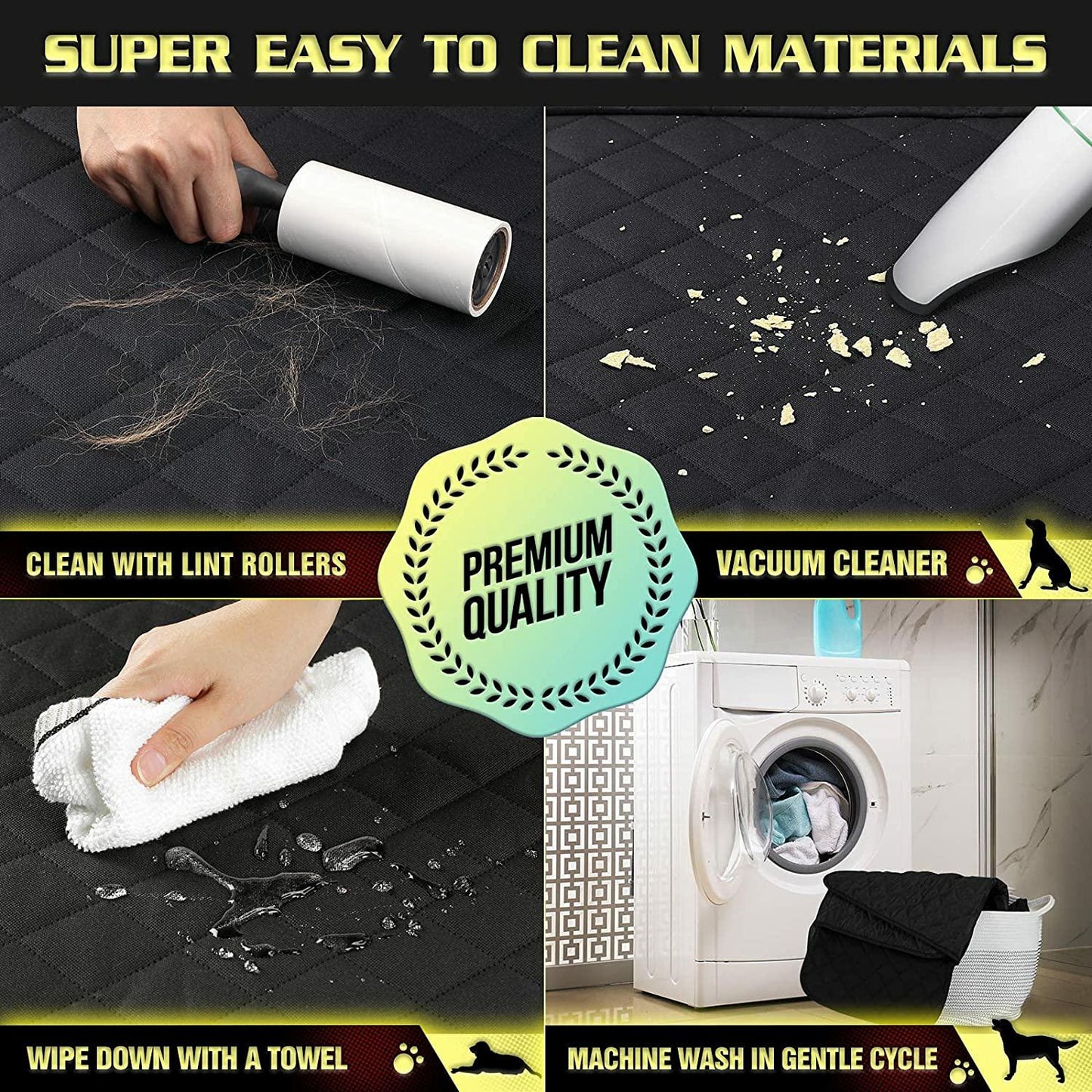 Tesla Model 3/Y/S/X Waterproof Dog Seat Cover for Back Seat