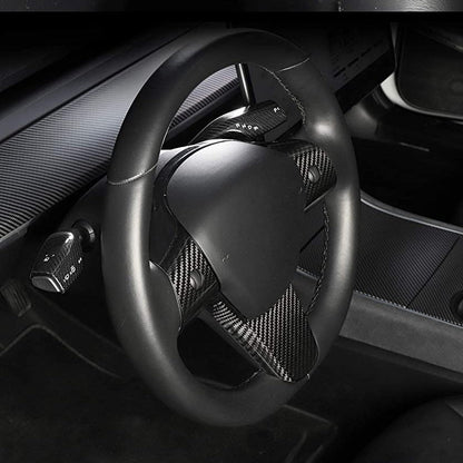 Tesla Model 3 / Y Steering Wheel Patch Carbon Fiber Interior Mods
