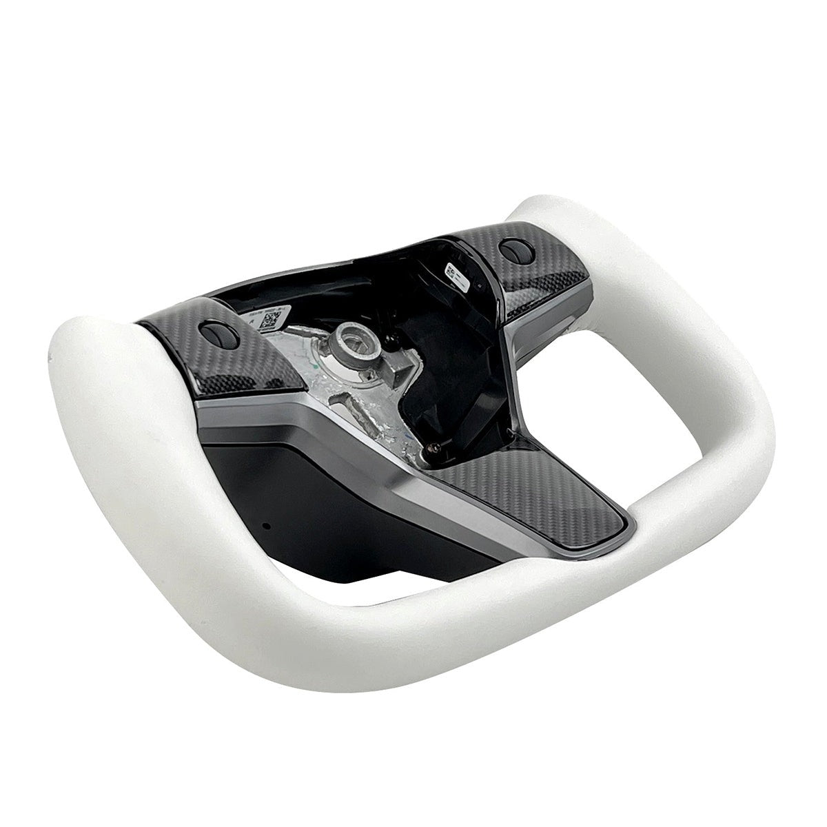 Tesla Model 3 / Y White Leather Yoke Steering Wheel