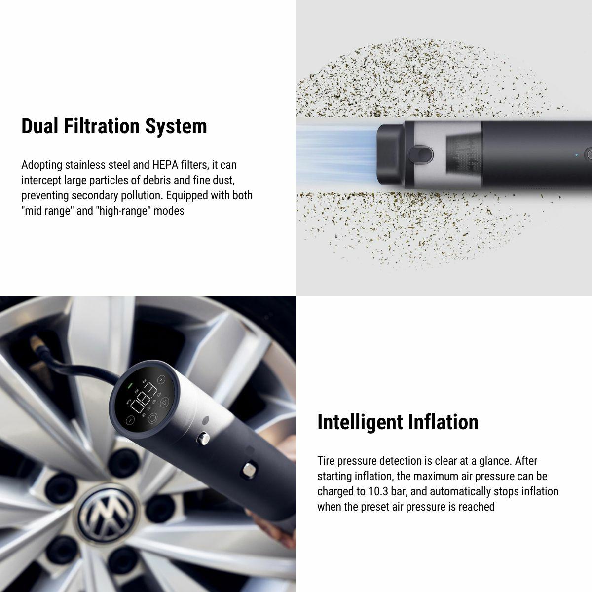 Tesla Model 3/Y/X /S Vacuum Cleaner Inflator Two in One