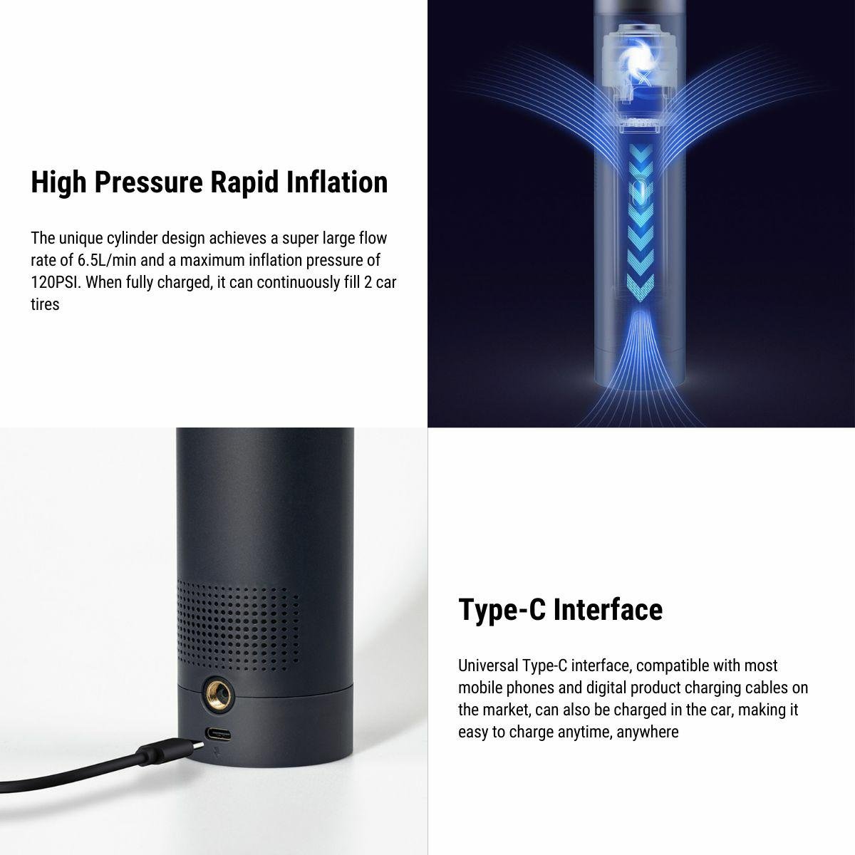 Tesla Model 3/Y/X /S Vacuum Cleaner Inflator Two in One