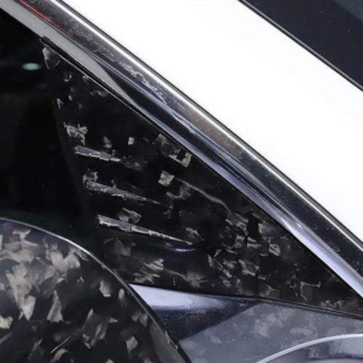 Tesla Model Y/3 Dry Carbon Fiber Exterior Mods A-pillar Glass Trim