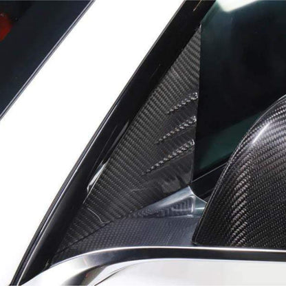 Tesla Model Y/3 Dry Carbon Fiber Exterior Mods A-pillar Glass Trim