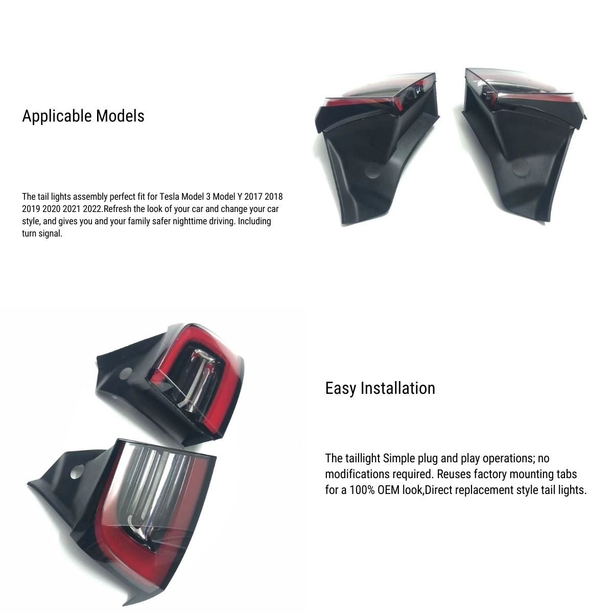 Tesla Model Y/3 Taillight Turn Brake Lamp