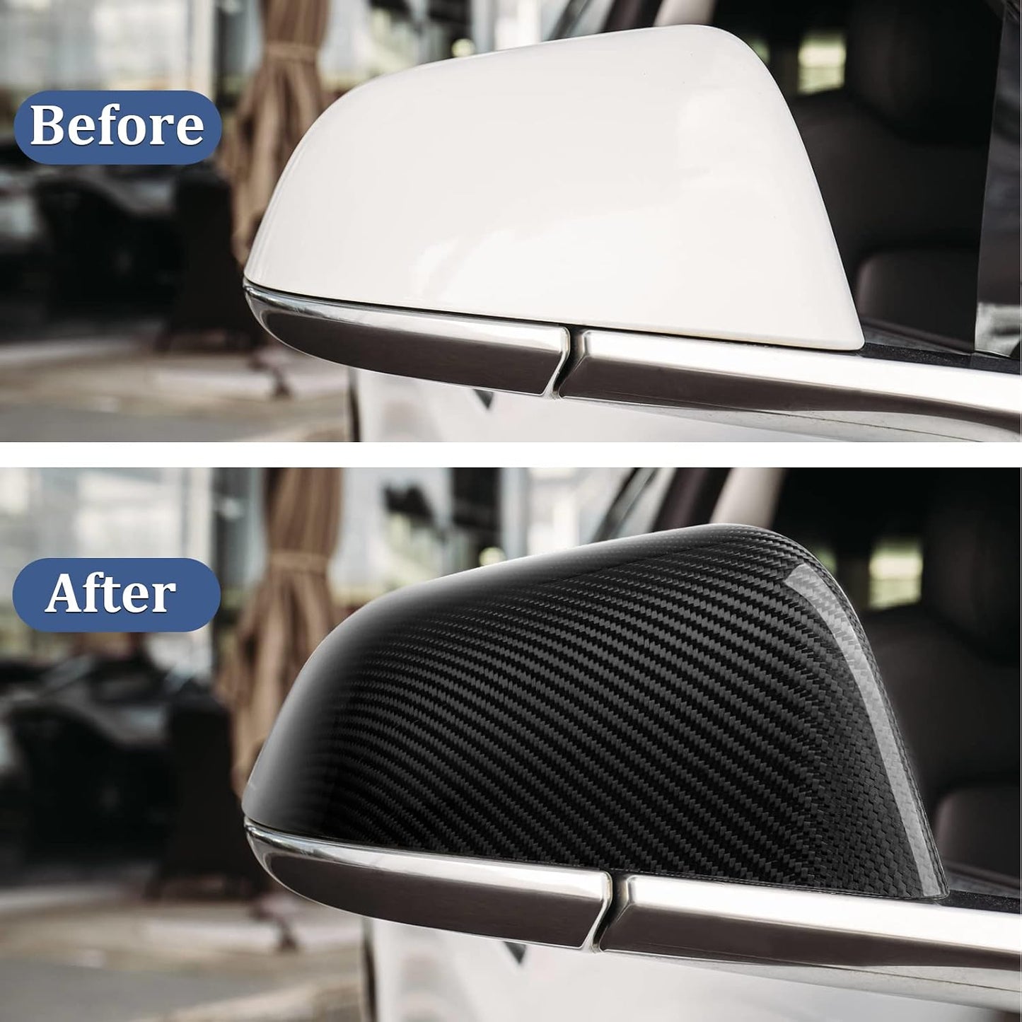 Real Carbon Fibe Side Mirror Cover for Tesla Model 3 (2017-2025)