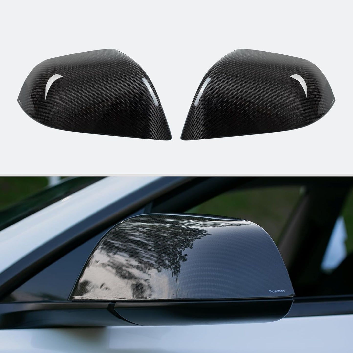 Real Carbon Fibe Side Mirror Cover for Tesla Model 3 (2017-2025)