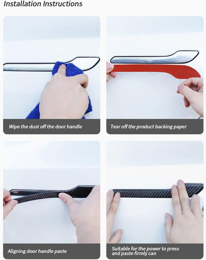 Carbon Fiber Door Handle Cover for Model 3/Y