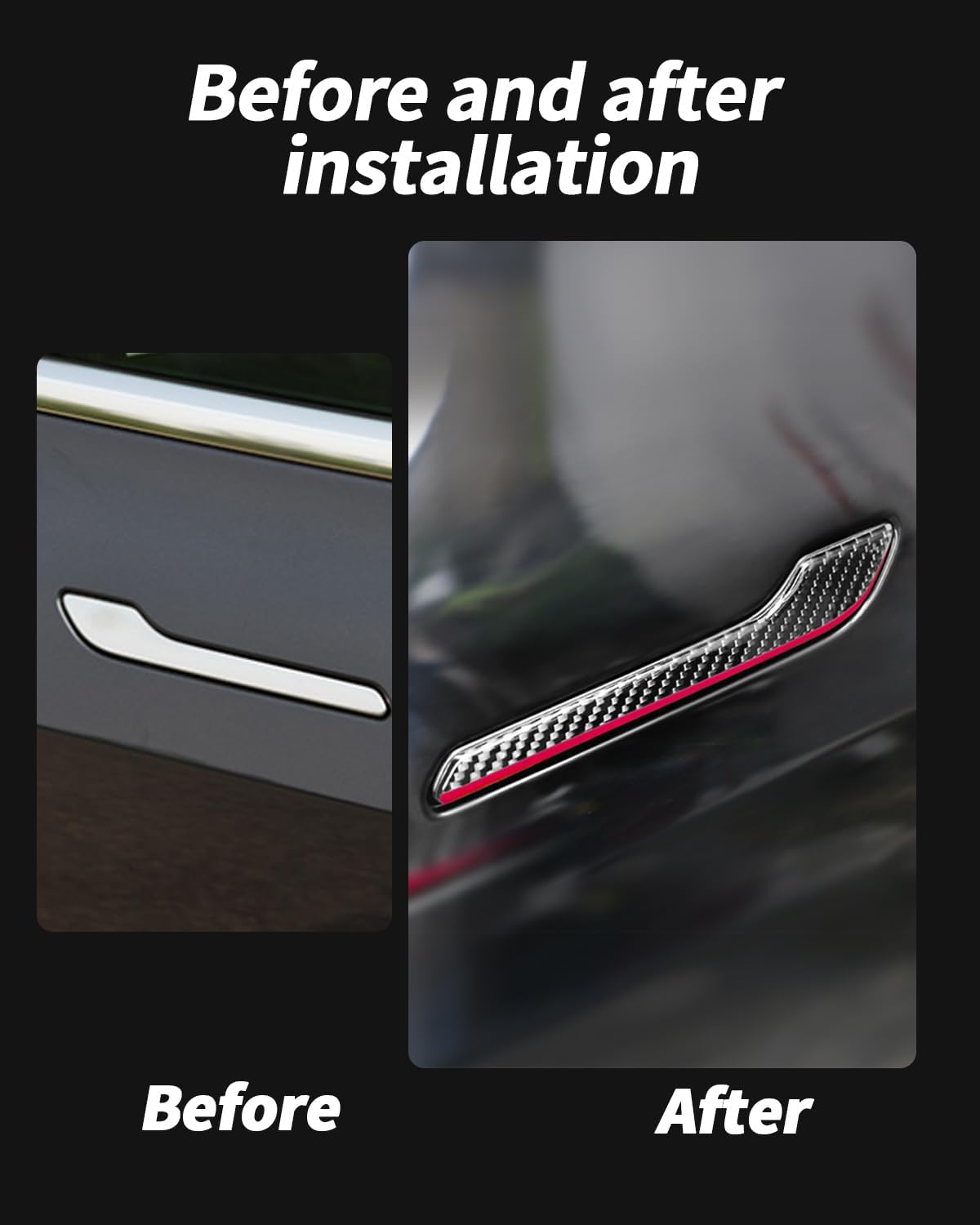 Carbon Fiber Door Handle Cover for Model 3/Y