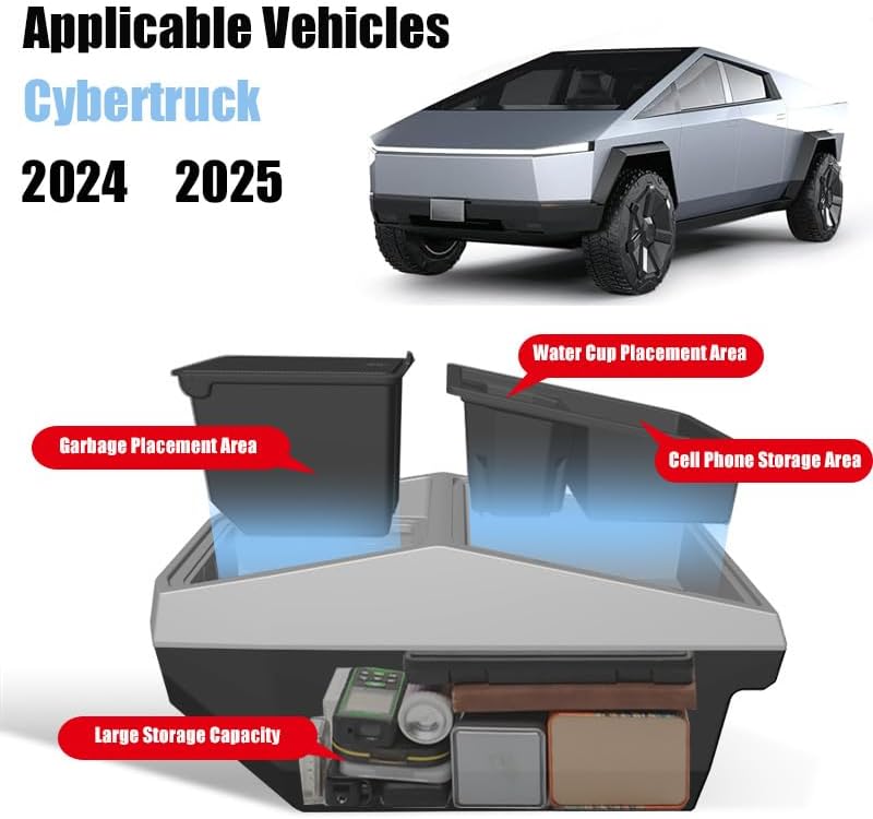 Heart Horse Floor Center Console Organizer for Tesla Cybertruck