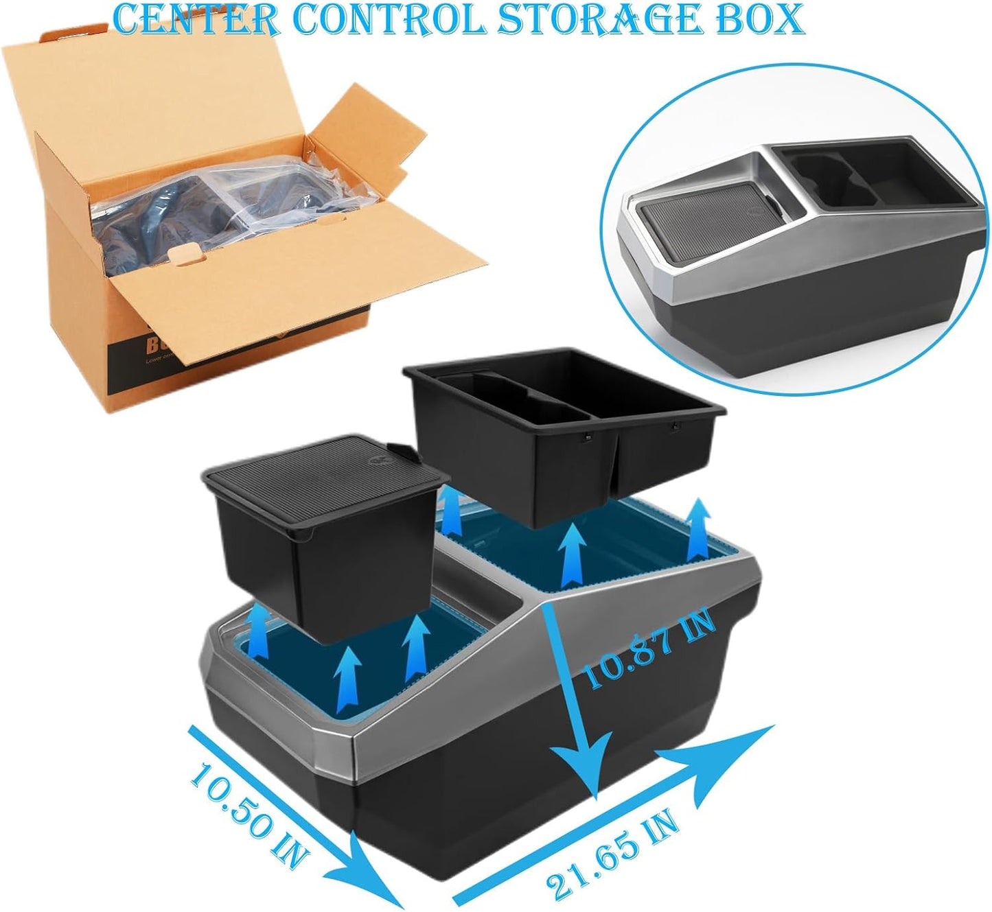 Heart Horse Floor Center Console Organizer for Tesla Cybertruck