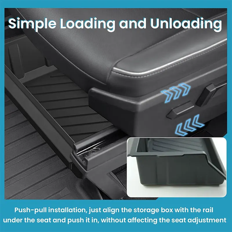 Front Under Seat Hidden Storage Box for Tesla Cybertruck