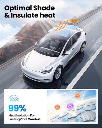 Upgrade Built-in Reflective Sunroof Sunshade for Model Y / Model 3