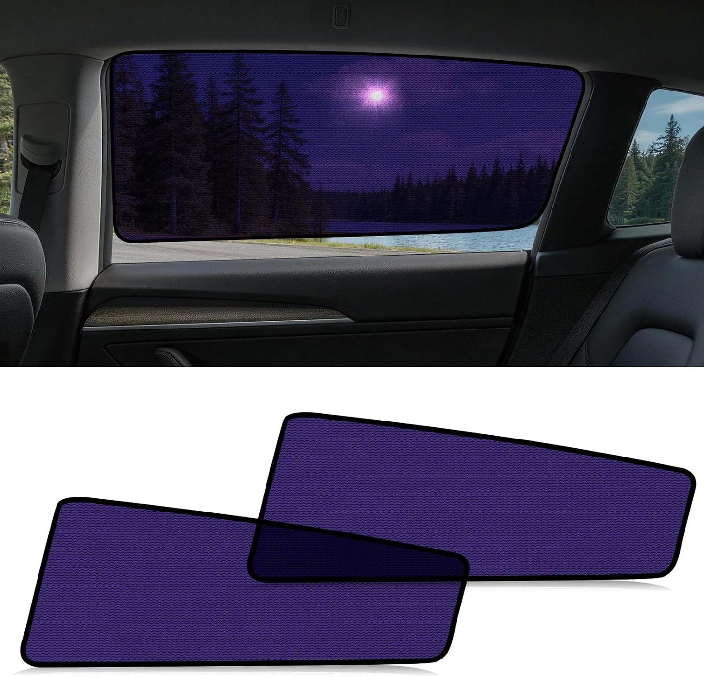 UV Blocker Front Rear Window Sunshade For Tesla Model 3/Y Juniper Rear Window (2 PCS)