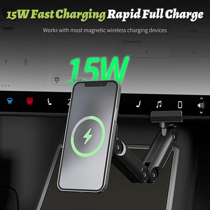 Tesla Model 3/Y/S/X Adjustable Magnetic Wireless Car Charger Holder