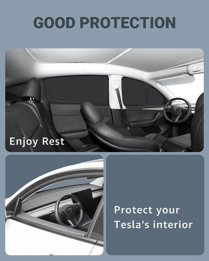 Privacy Thermal Insulated Full Sunshades Curtains for Tesla Model X