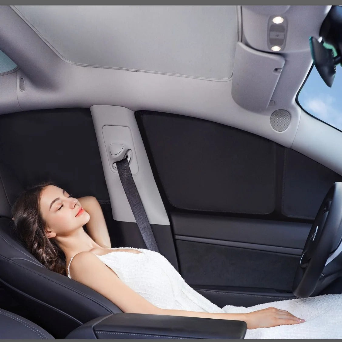 Privacy Thermal Insulated Full Sunshades Curtains for Tesla Model X