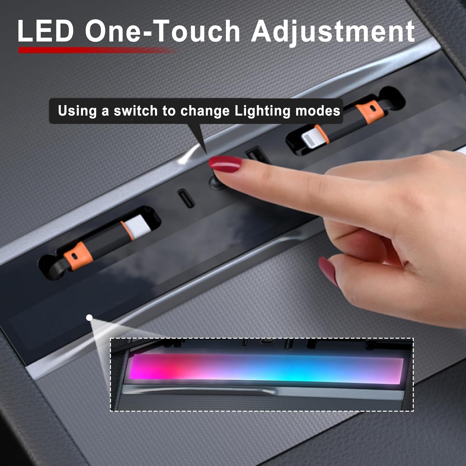 RGB USB Hub with Ambient Lighting for Model Y Juniper /3 Highland