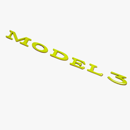 Trunk Emblem For Tesla Model 3/X/S/Y Model 3 Fluorescent Green