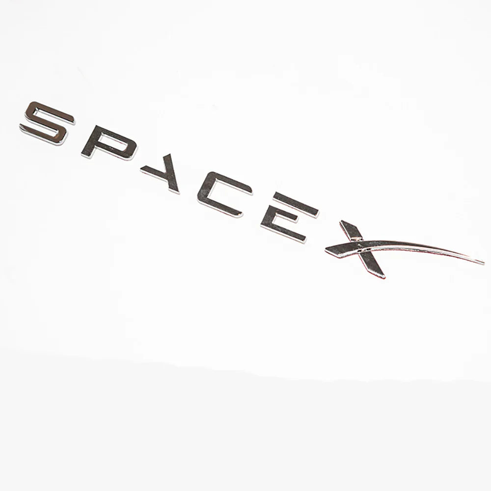 Trunk Emblem For Tesla Model 3/X/S/Y SPACE X Electroplated Silver