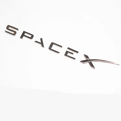 Trunk Emblem For Tesla Model 3/X/S/Y SPACE X Electroplated Silver