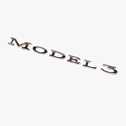 Trunk Emblem For Tesla Model 3/X/S/Y Model 3 Electroplated Silver