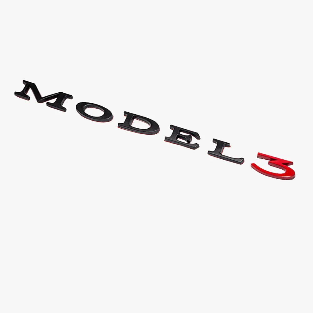 Trunk Emblem For Tesla Model 3/X/S/Y Model 3 Black Red