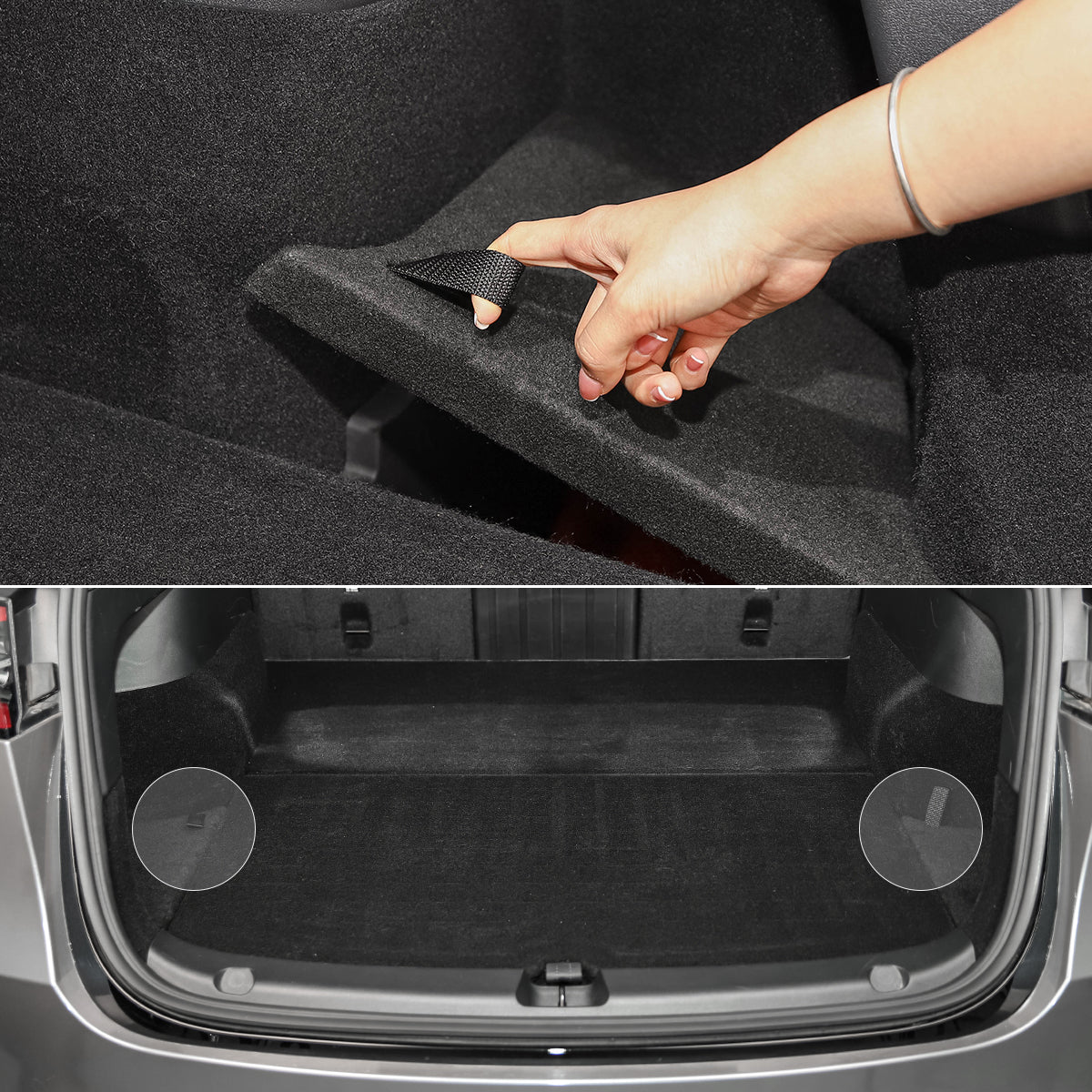 TPE Trunk Storage Bins Storage Boxes for Tesla Model Y Juniper