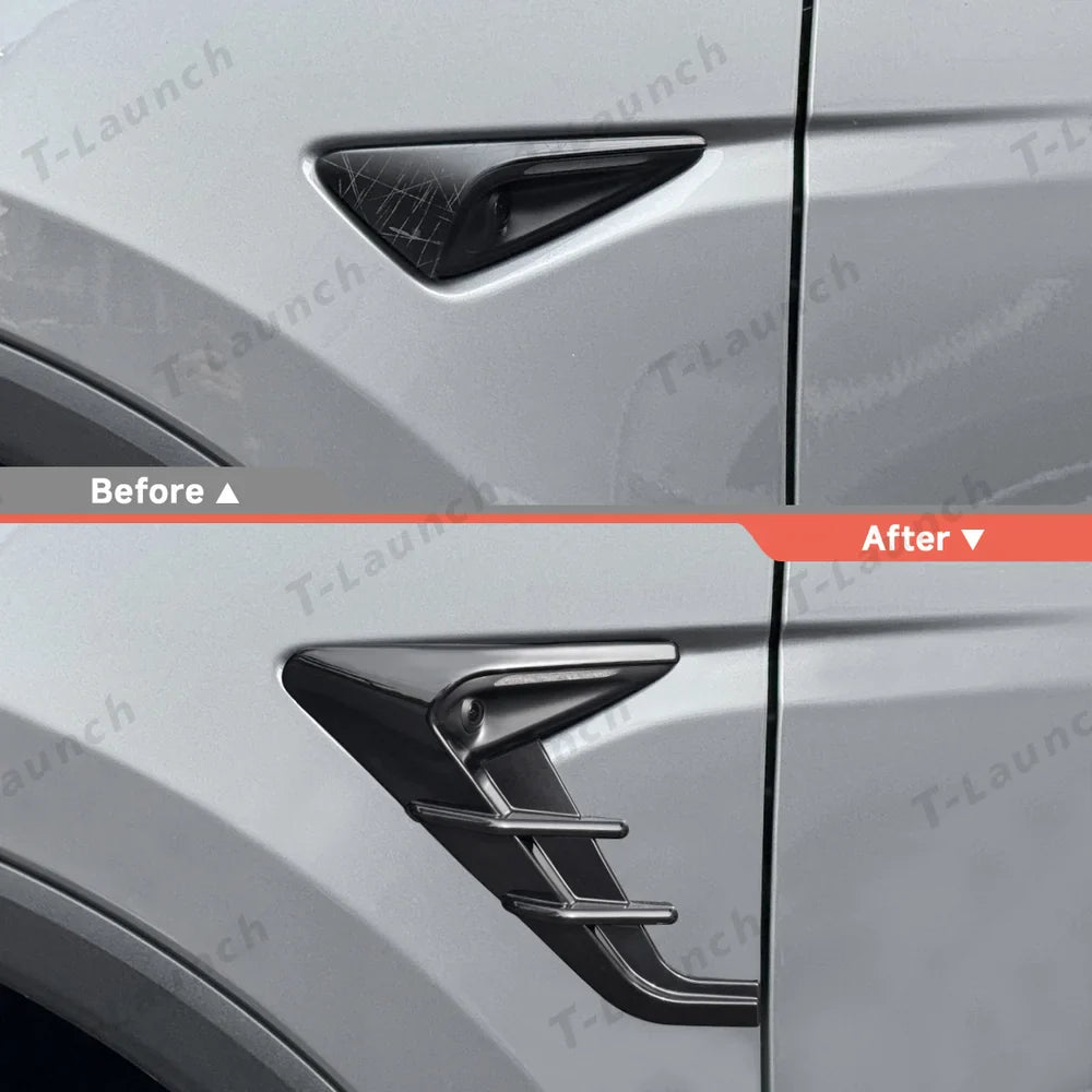 ABS Turn Signal & Camera Covers with Air Blades for 2026 New Tesla Model Y Standard