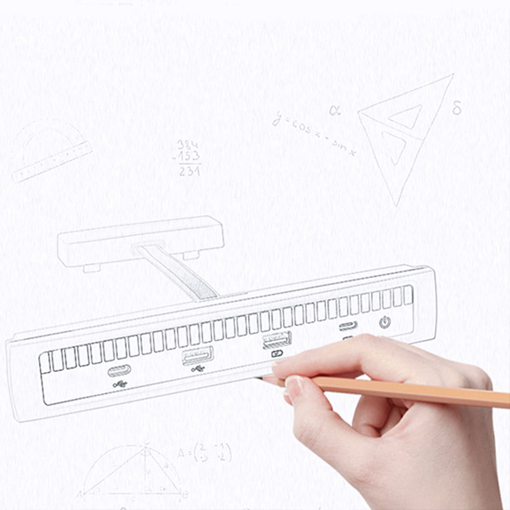 USB Hub Adapter With Ambient Light Voice Control Multiport Center Console Adapter For Tesla Model 3 /Y