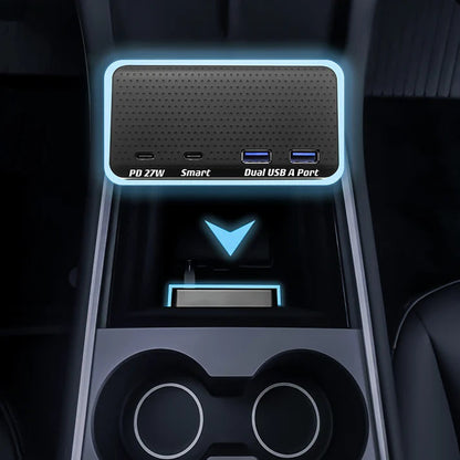 USB Hub Suitable For Tesla Model 3 /Y 2021(4-Port)