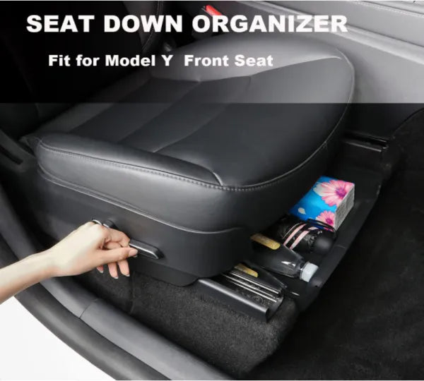 Under Seat Storage Box Organizer Hidden Tray For Tesla Model X/Y