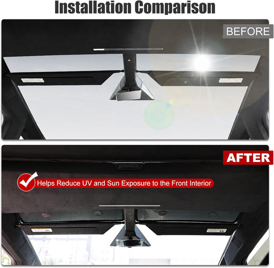 Upper Front Windshield Sunshade Mesh Sun Visor for Cybertruck (2 Pcs)