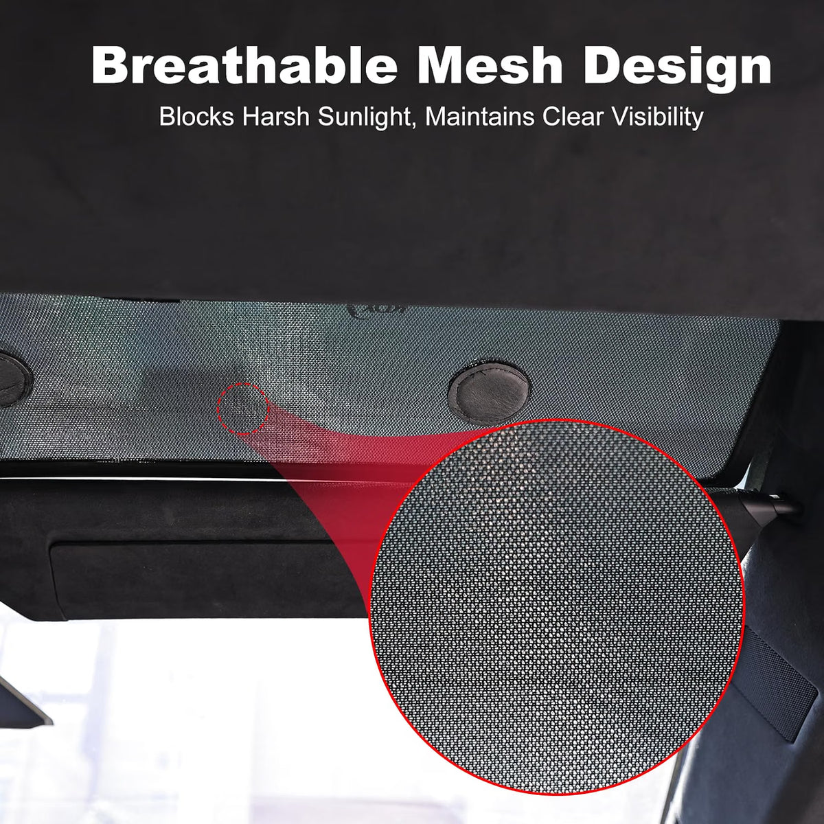 Upper Front Windshield Sunshade Mesh Sun Visor for Cybertruck (2 Pcs)