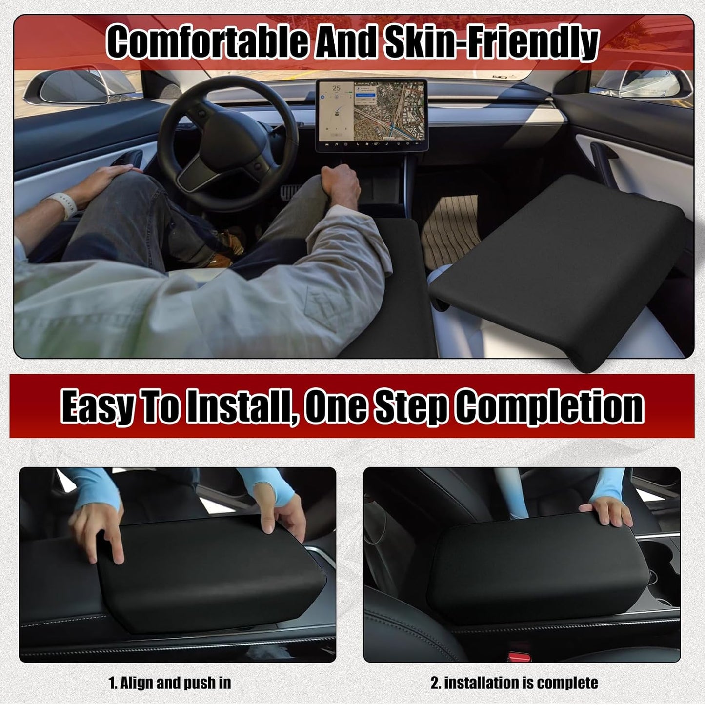 Waterproof Car Armrest Cover for Tesla Model 3/Y