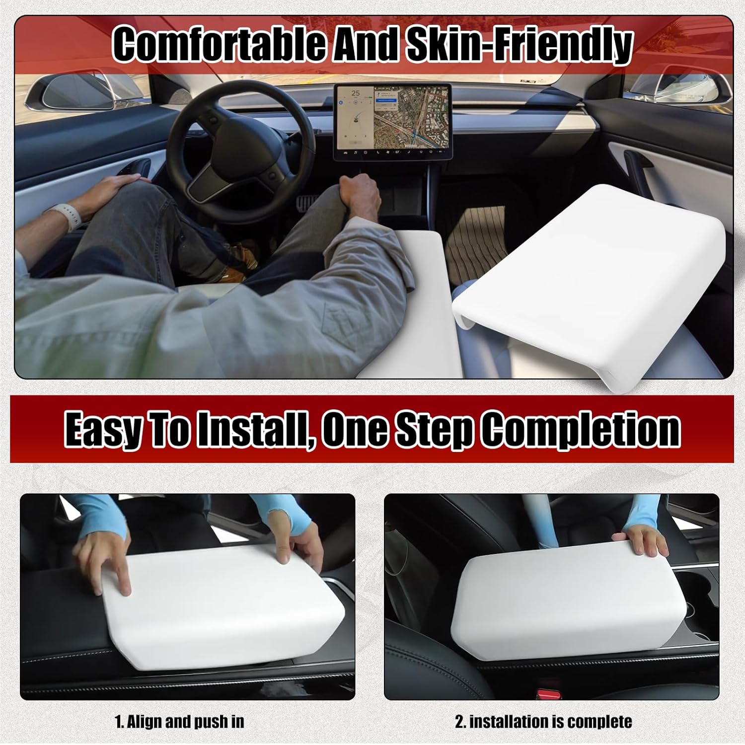 Waterproof Car Armrest Cover for Tesla Model 3/Y