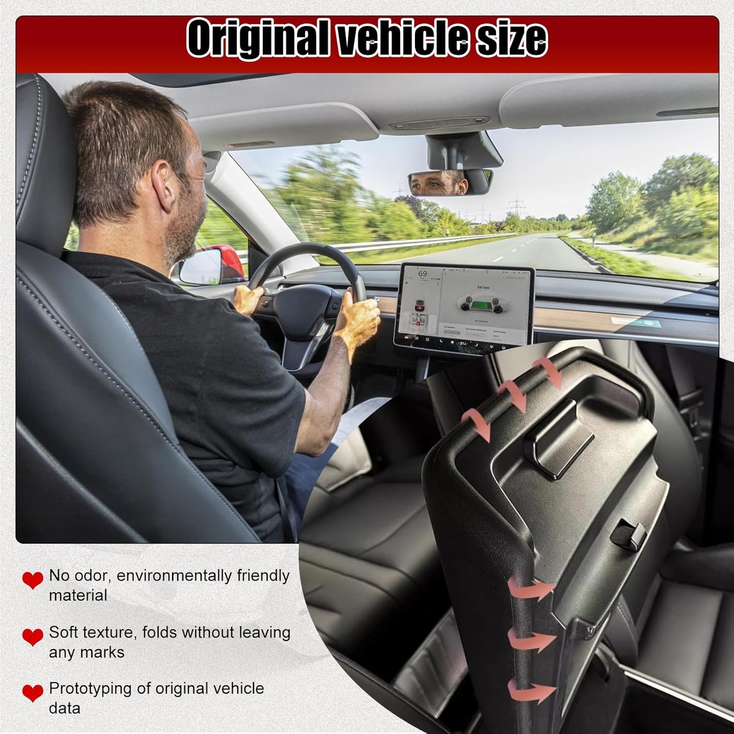 Waterproof Car Armrest Cover for Tesla Model 3/Y