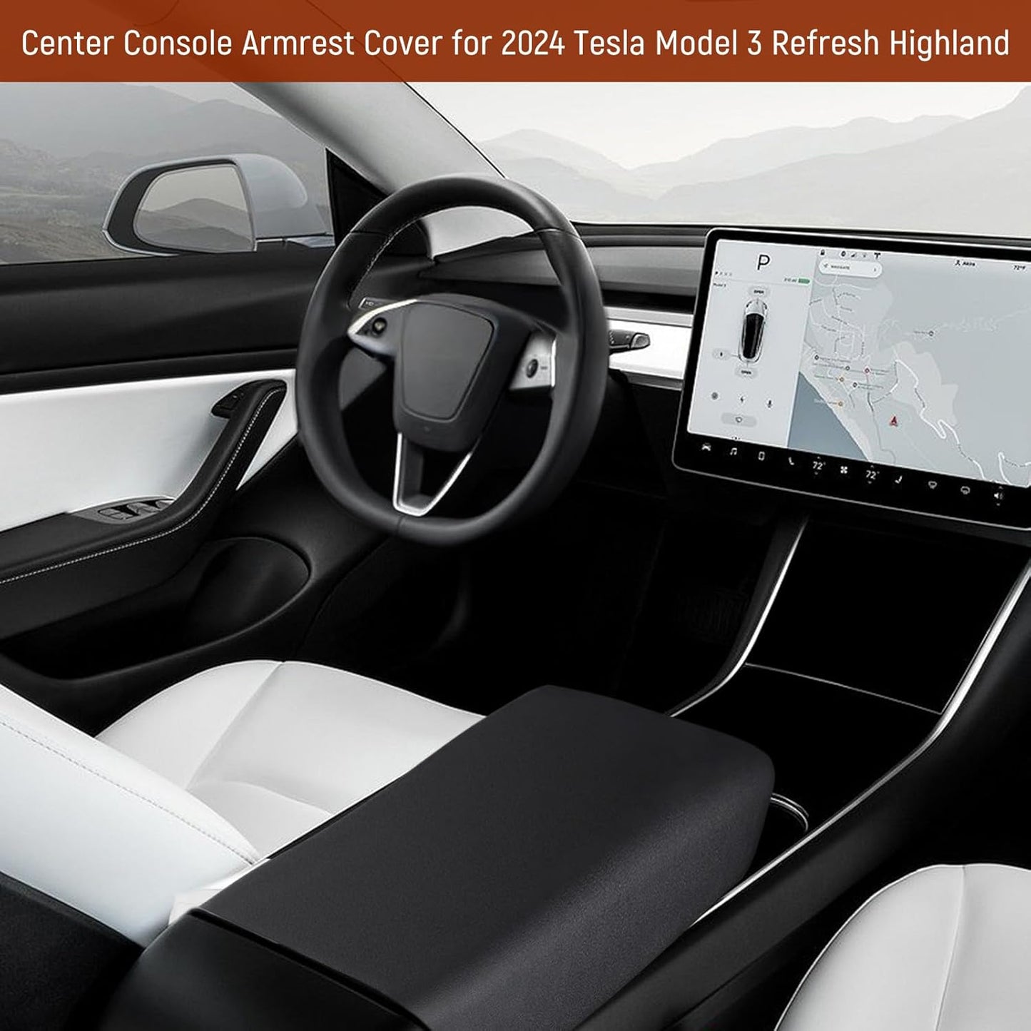 Waterproof Car Armrest Cover for Tesla Model 3/Y