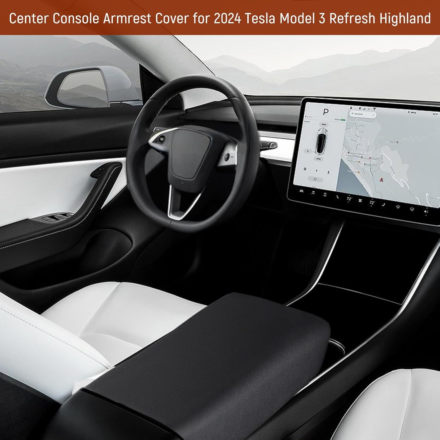 Waterproof Car Armrest Cover for Tesla Model 3/Y