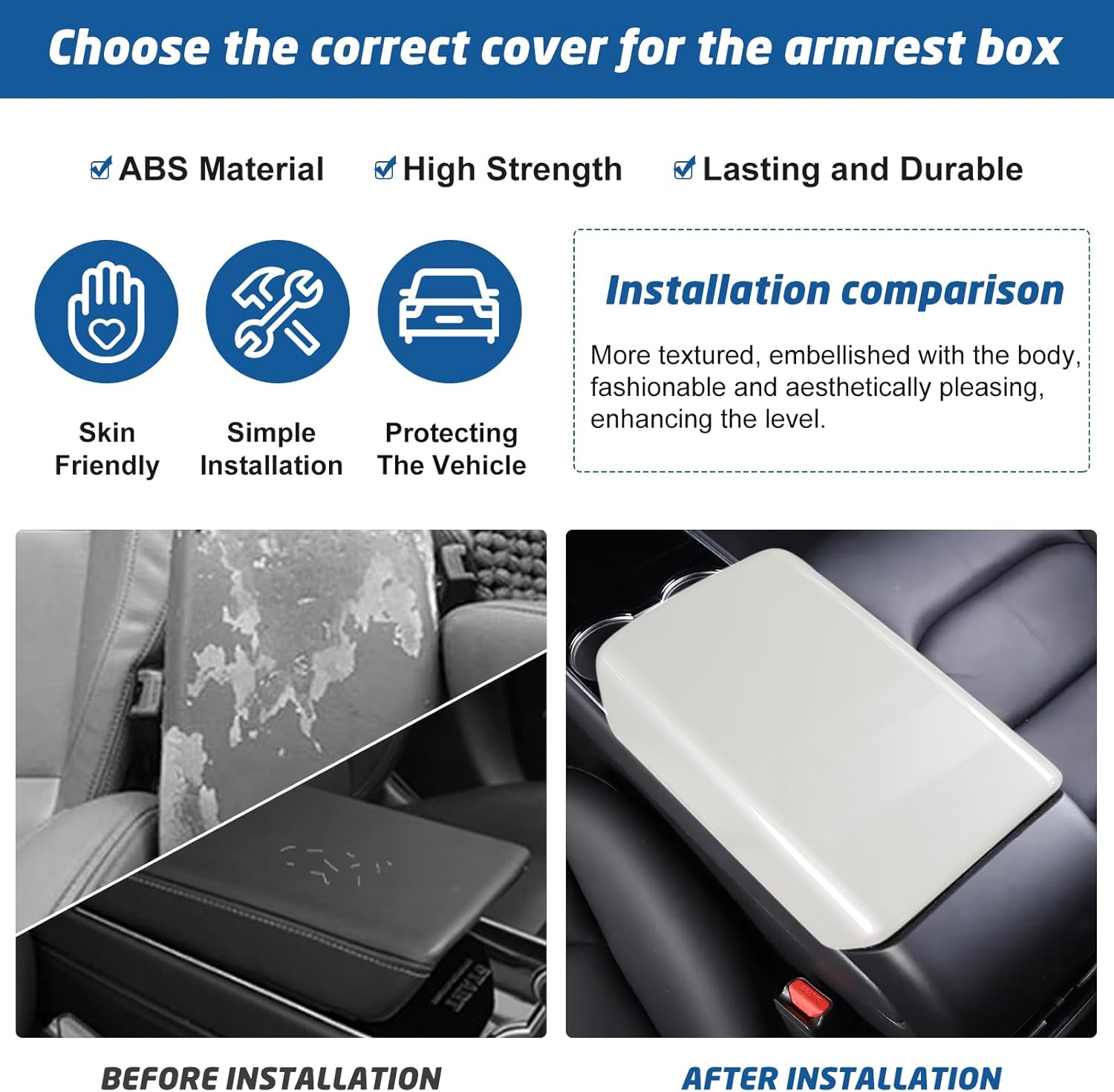 Waterproof Car Armrest Cover for Tesla Model 3/Y