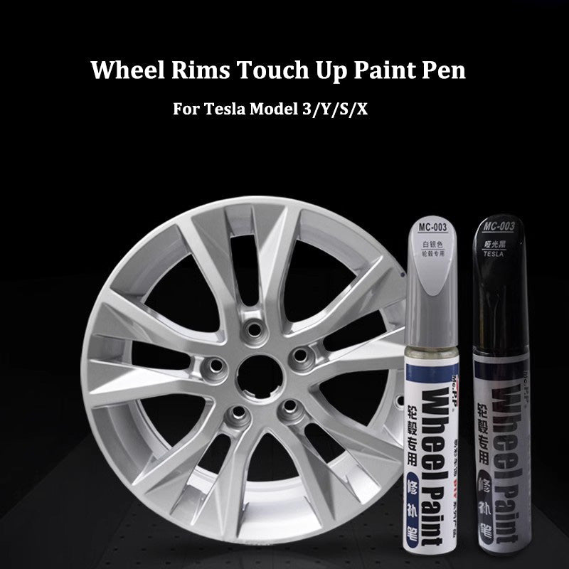 Wheel Rims Touch Up Paint Pen DIY Repair For Tesla Model 3/Y/S/X Matte Black ( fits Y 20'')