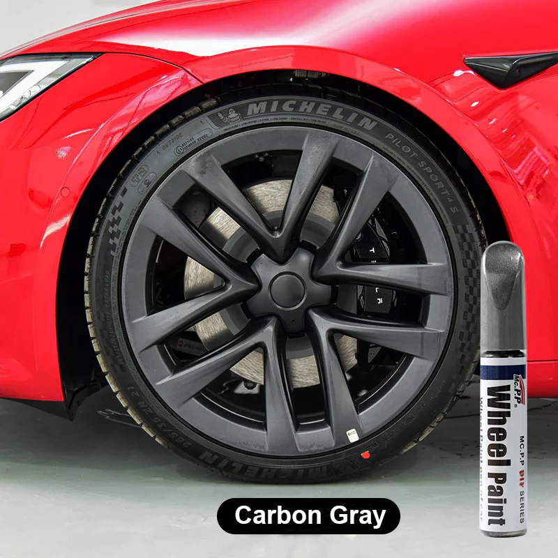 Wheel Rims Touch Up Paint for Tesla Model S- DIY Curb Rash Repair Accessories Carbon Gray- 21" Arachnid Wheels