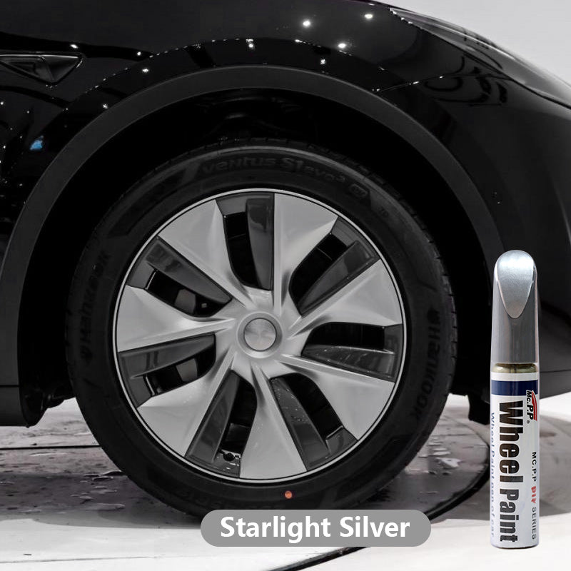 Wheel Rims Touch Up Paint for Tesla Model Y- DIY Curb Rash Repair Accessories Starlight Silver- fits 19'' Gemini Wheels